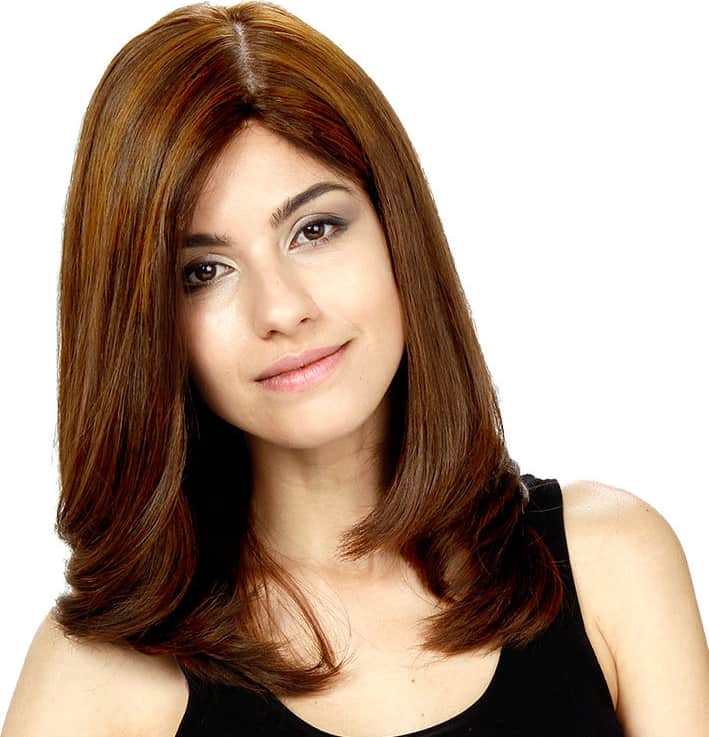 Crown Wigs Diana Castanho Médio/Claro - Peruca 45cm