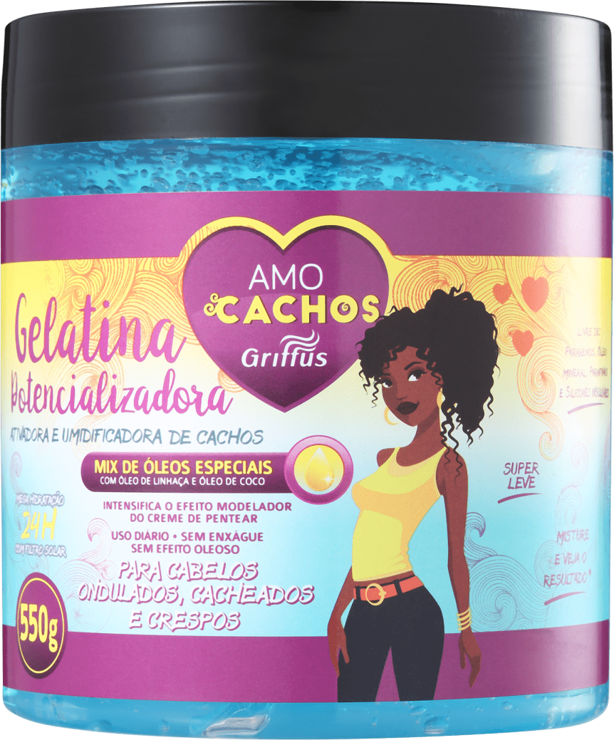 Griffus Amo Cachos Gelatina Potencializadora - Ativador de Cachos 550g