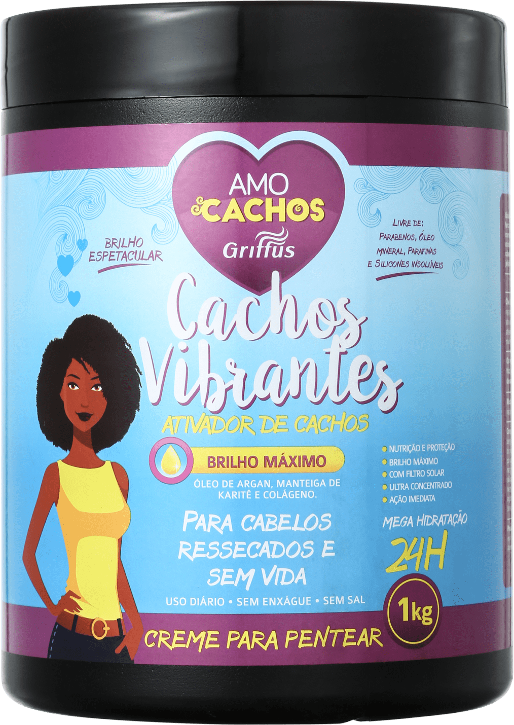 Griffus Amo Cachos Vibrantes - Ativador de Cachos 1000g