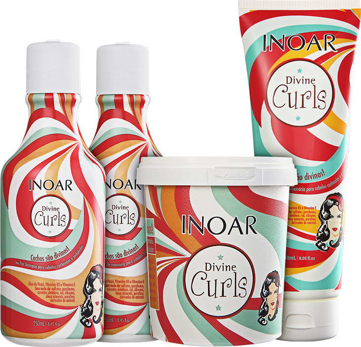 Kit Divine Curls (Shampoo, Condicionador, Máscara e Gel)