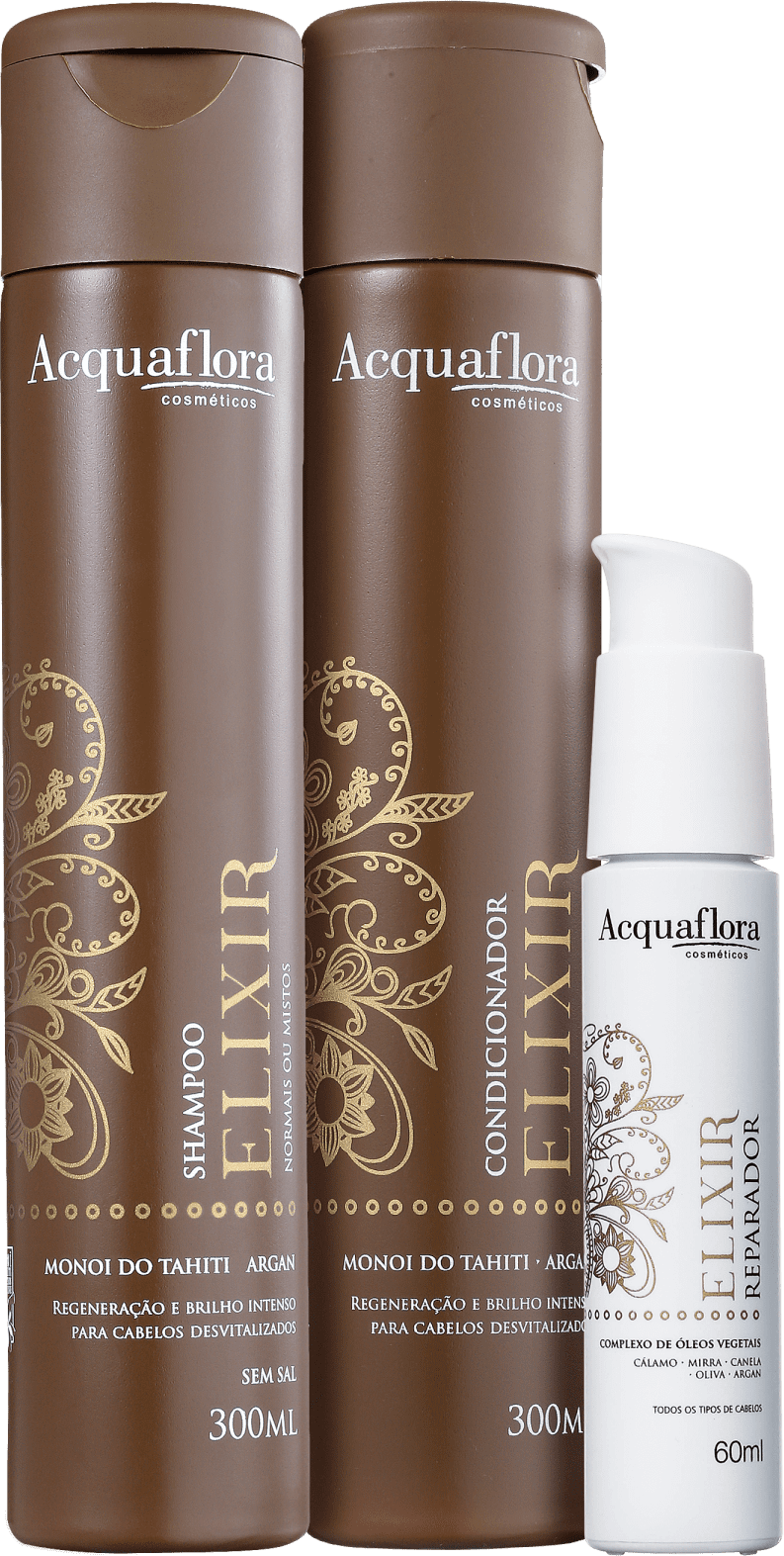 Kit Acquaflora Elixir Normais ou Mistos (3 Produtos)