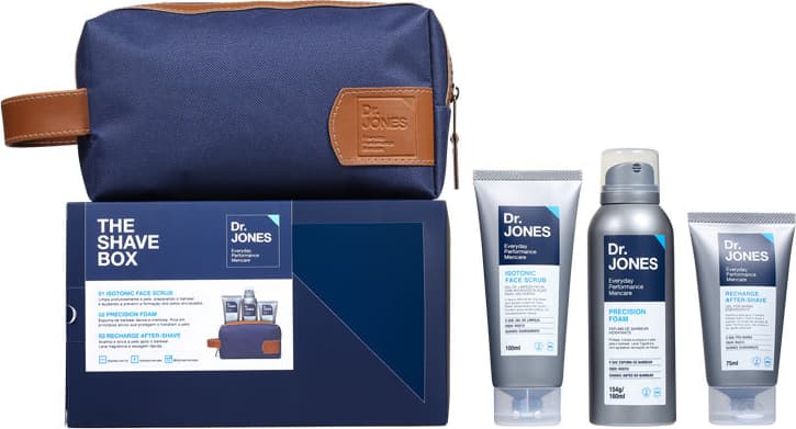 Kit Barba Dr. Jones The Shave Box (3 produtos + Nécessaire)
