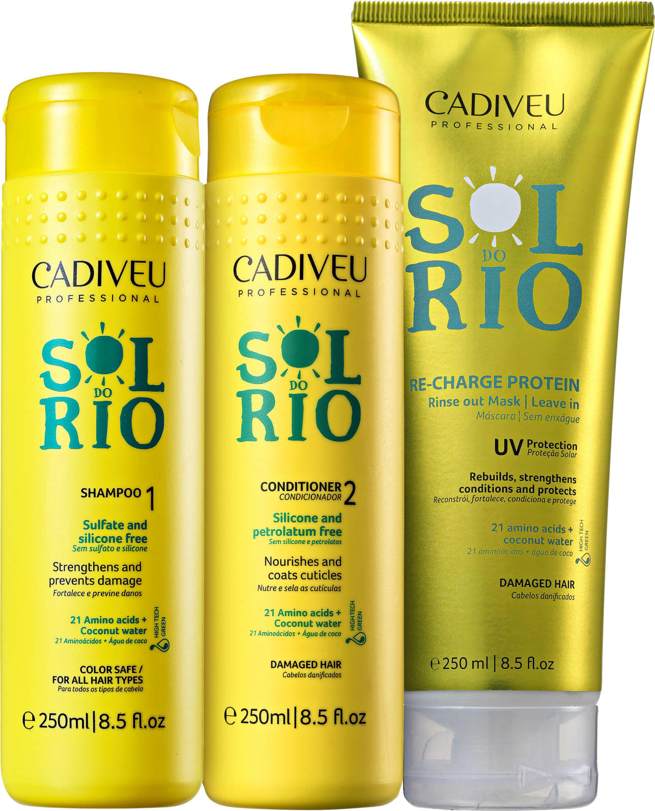 Kit Cadiveu Professional Sol do Rio Recarga de Proteína (3 Produtos)