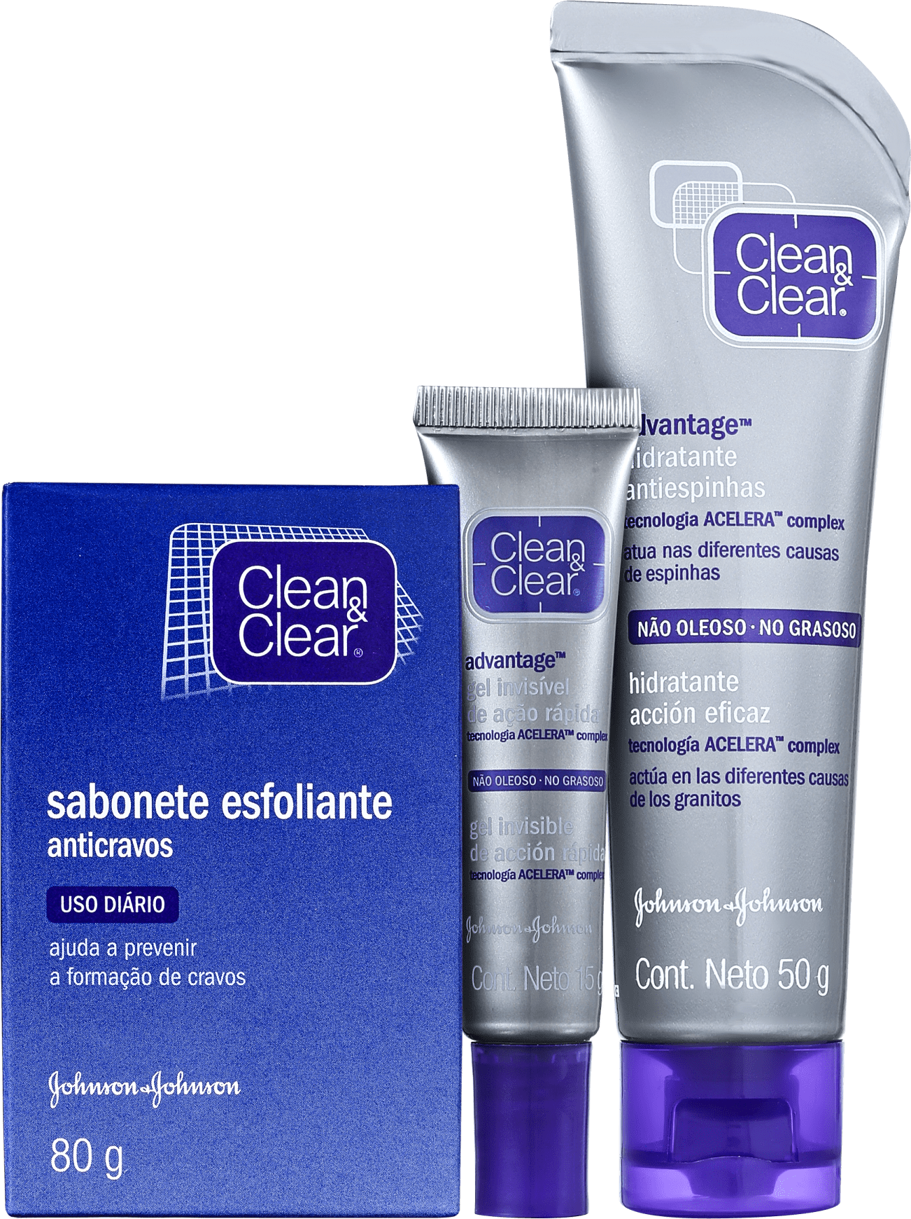 Kit Clean & Clear Rosto Sem Espinhas (3 produtos)