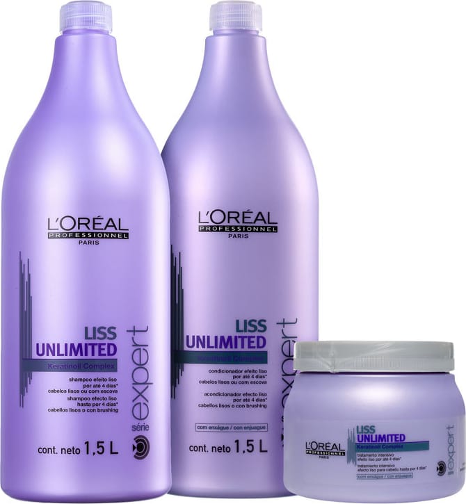 Kit L'Oréal Professionnel Expert Liss Unlimited Salon Treatment (3 Produtos)