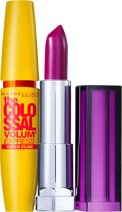 Kit Maybelline The Colossal Lips and Eyes Roxo Provocante (2 produtos)