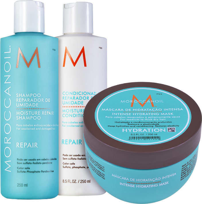 Kit Moroccanoil Repair Hydrating Mask (3 Produtos)