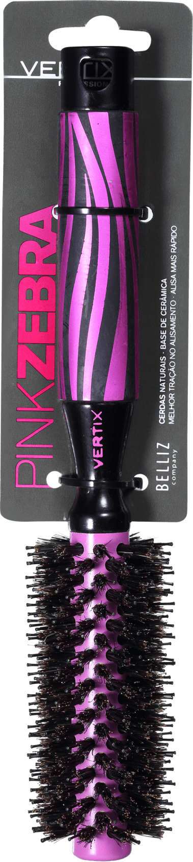 Vertix Pink Zebra Ceramic Ventilada - Escova Térmica 19mm