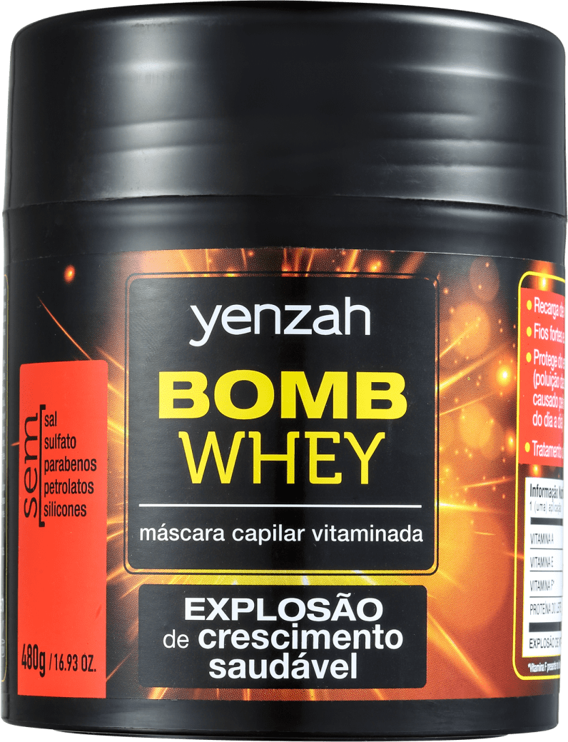 Yenzah Power Whey Bomb Cream - Máscara Capilar 480g
