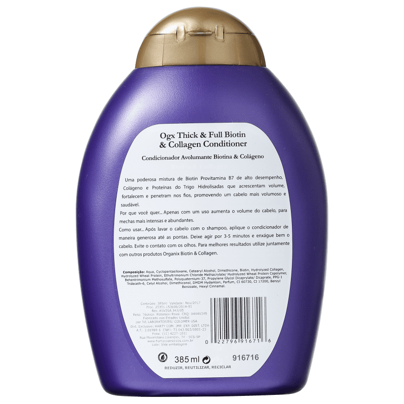 Organix Biotin & Collagen Conditioner - Condicionador 385ml