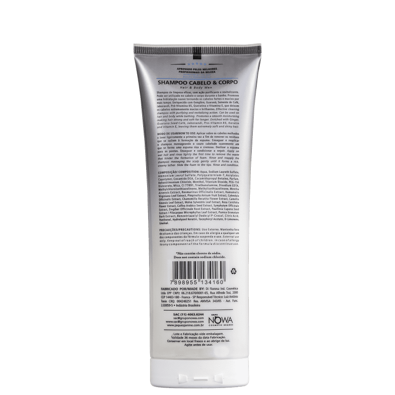 Jacques Janine Professionnel Exclusivo para Homens Cabelo & Corpo - Shampoo 240ml