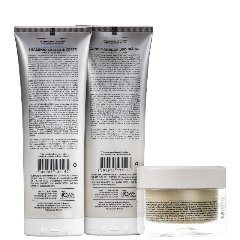 Kit Jacques Janine Professionnel Exclusivo para Homens Pomada (3 Produtos)