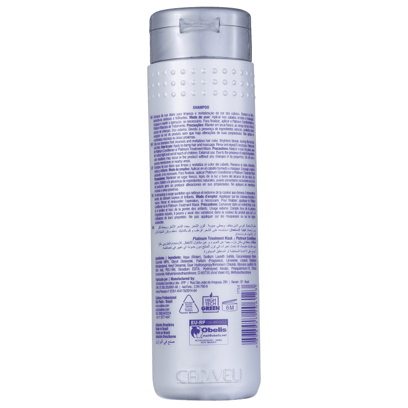Cadiveu Professional Platinum - Shampoo Desamarelador 250ml