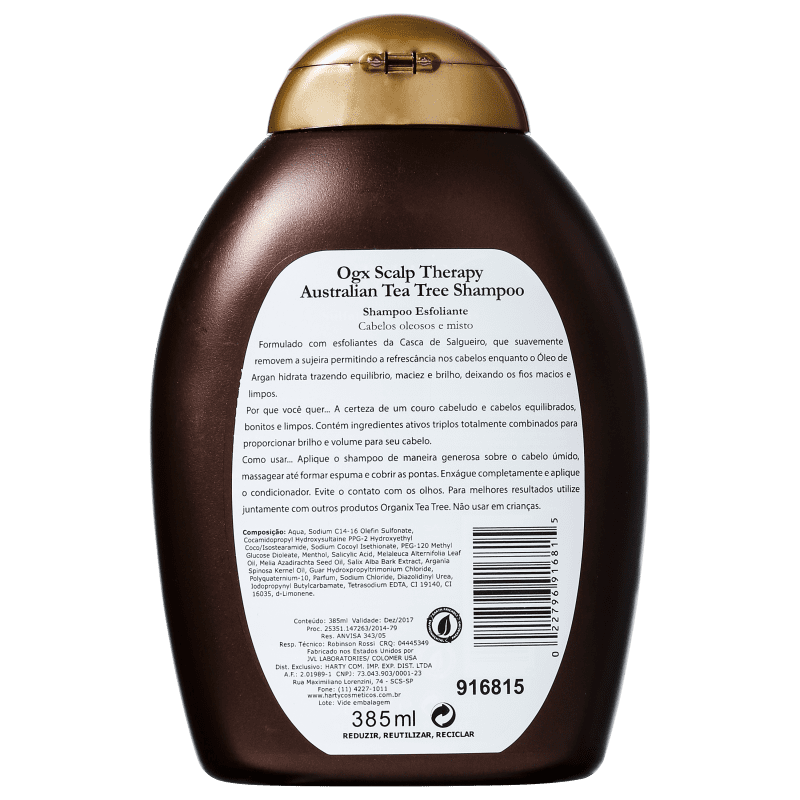 Organix Australian Teatree - Shampoo sem Sulfato 385ml