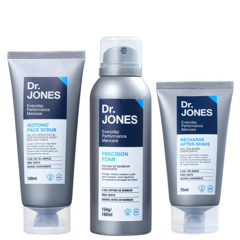Kit Barba Dr. Jones The Shave Box (3 produtos + Nécessaire)