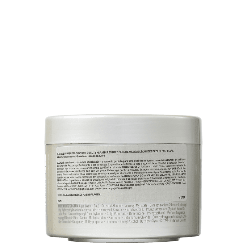 Schwarzkopf Professional BlondMe Keratin Restore - Máscara de Reconstrução 200ml