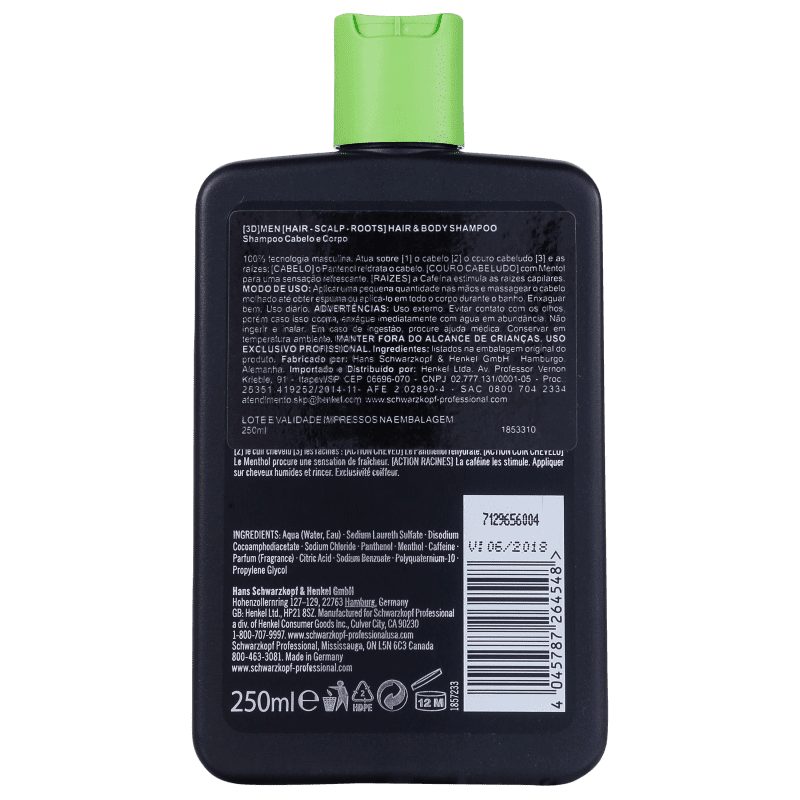 Schwarzkopf Professional 3DMension Hair & Body - Shampoo 250ml