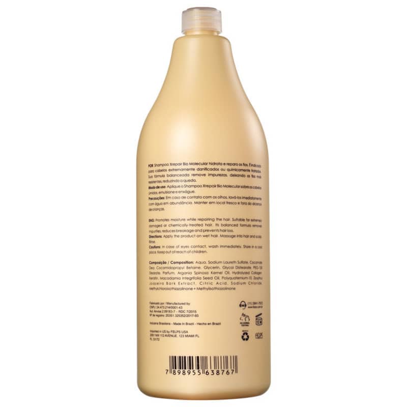 Felps Profissional XRepair Bio Molecular - Shampoo sem Sal 1500ml
