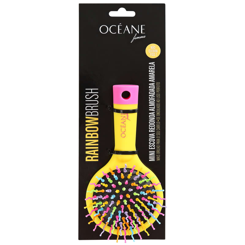Océane Rainbow Brush Amarela - Mini Escova de Cabelo