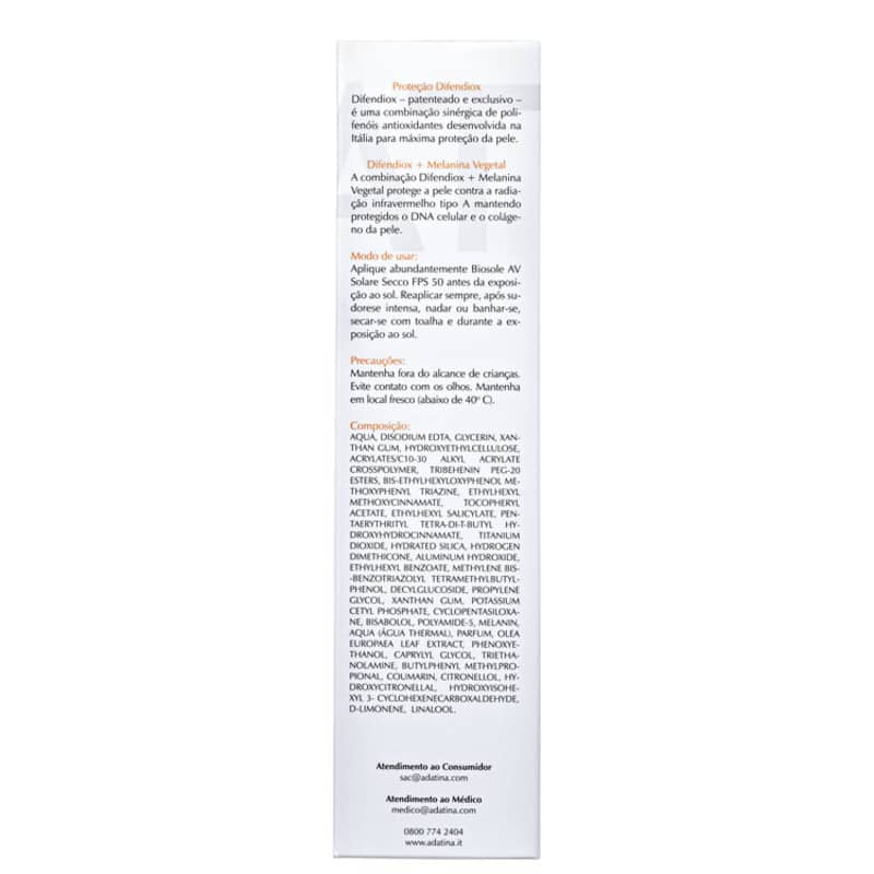 Ada Tina Biosole AV FPS 50 - Protetor Solar Facial 50g