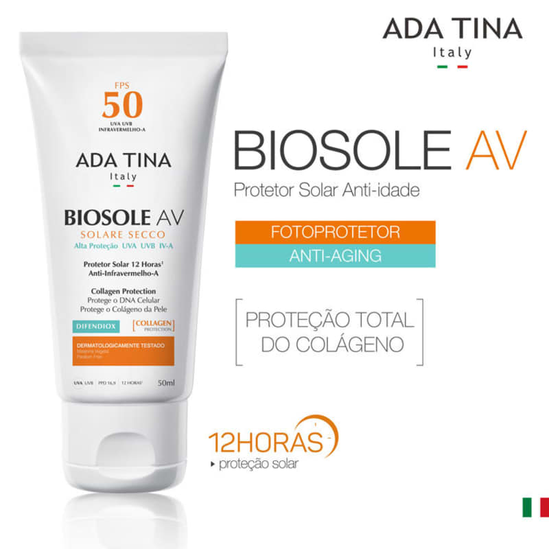 Ada Tina Biosole AV FPS 50 - Protetor Solar Facial 50g