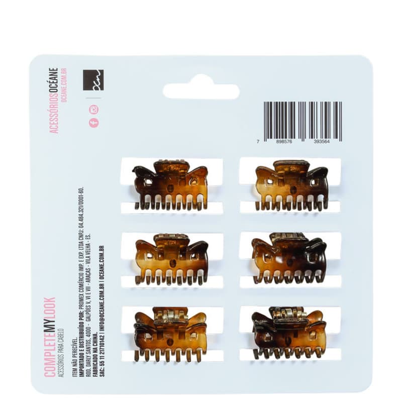 Océane Complete My Look 152 Turtle Shell Mini - Prendedor de Cabelo (6 Unidades)