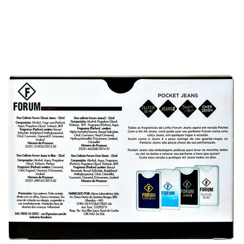 Conjunto All Jeans Pocket Forum Unissex - Deo Colônia 4x25ml
