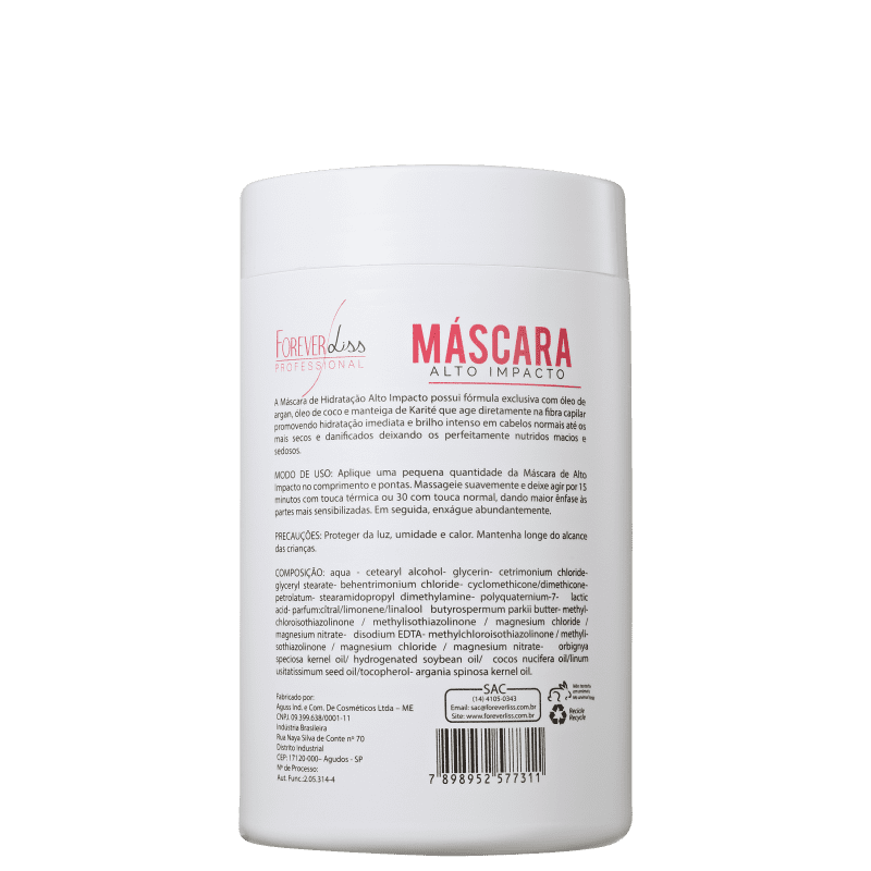 Forever Liss Professional Alto Impacto - Máscara de Hidratação 1000g