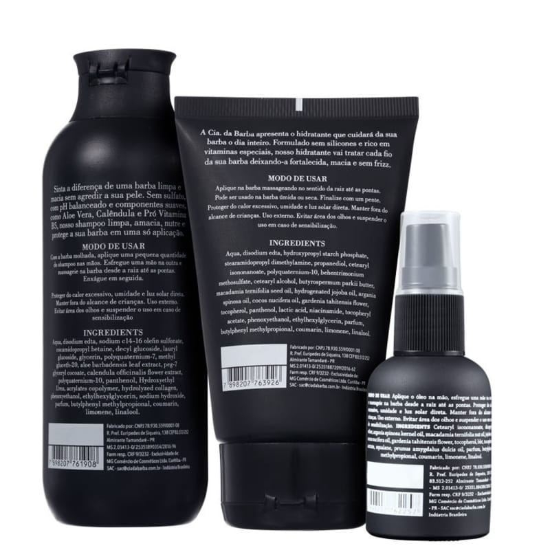 Kit Barba Cia da Barba Tratamento Completo (3 produtos)