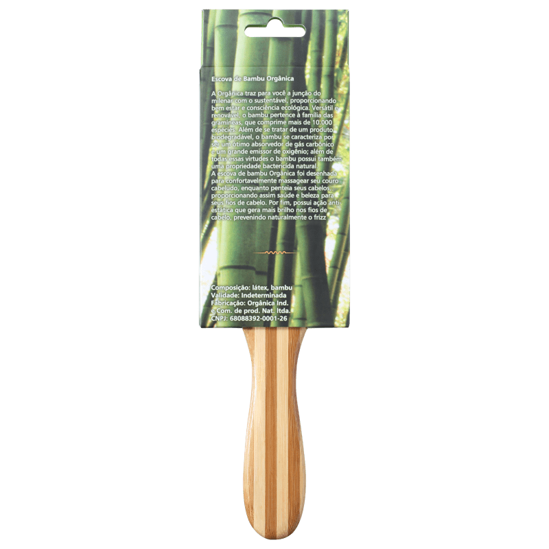 Orgânica Bambu Quadrada - Escova de Madeira