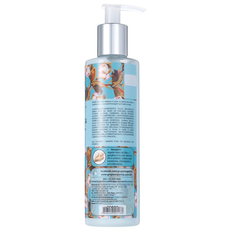 Orgânica Puro Vegetal Chá Branco e Gengibre - Loção Hidratante Corporal 250ml