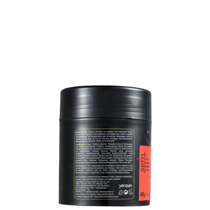 Yenzah Power Whey Bomb Cream - Máscara Capilar 480g