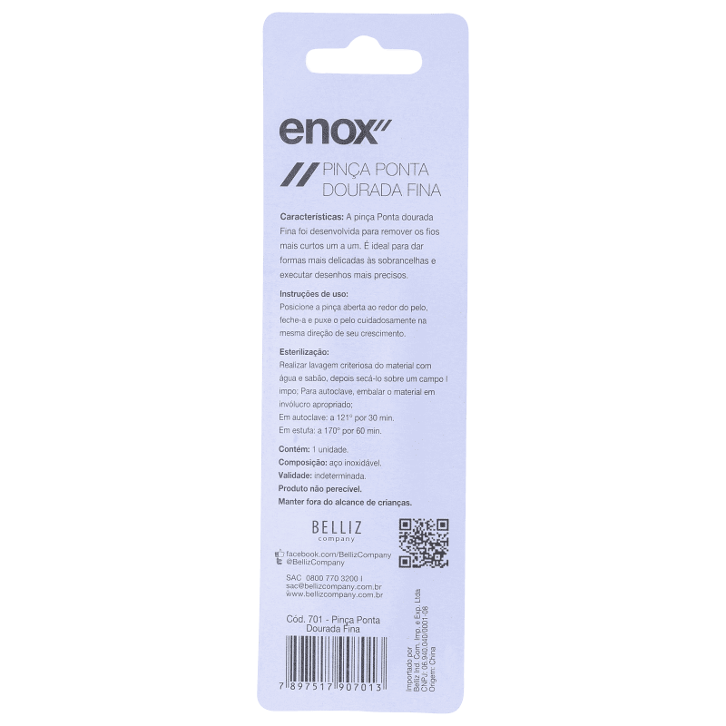 Enox Ponta Dourada Fina - Pinça de Precisão