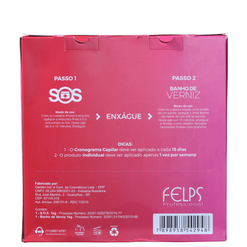 Kit Felps Profissional Xmix Cronograma Capilar de Salão (2 Produtos)