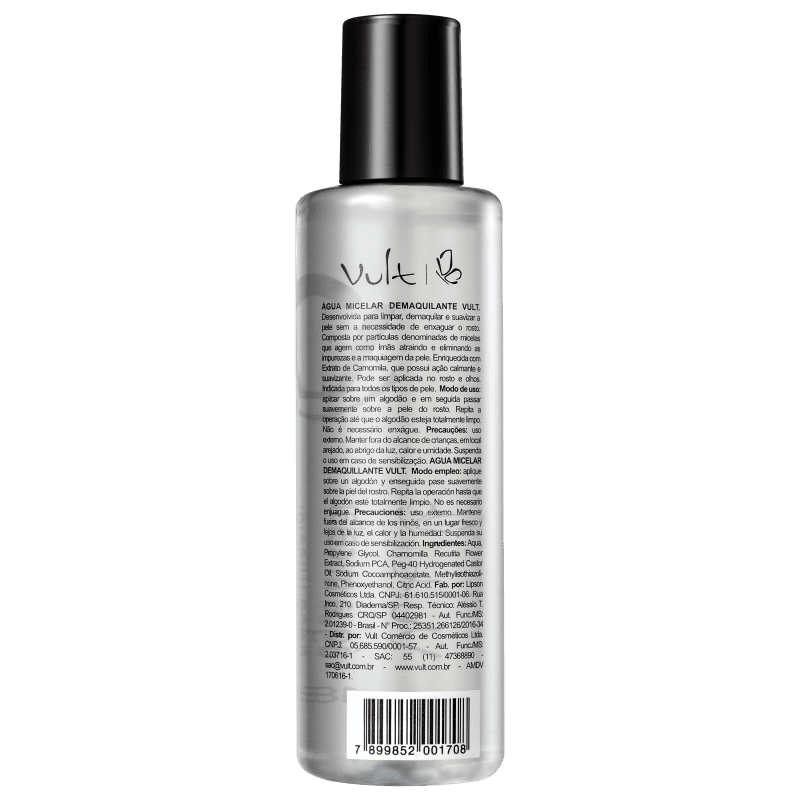 Vult Água Micelar - Demaquilante 180ml