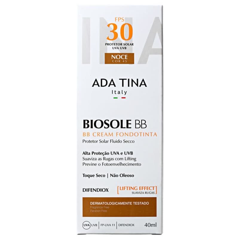 Ada Tina Biosole BB Cream FPS30 Noce - Protetor Facial com Cor 40ml