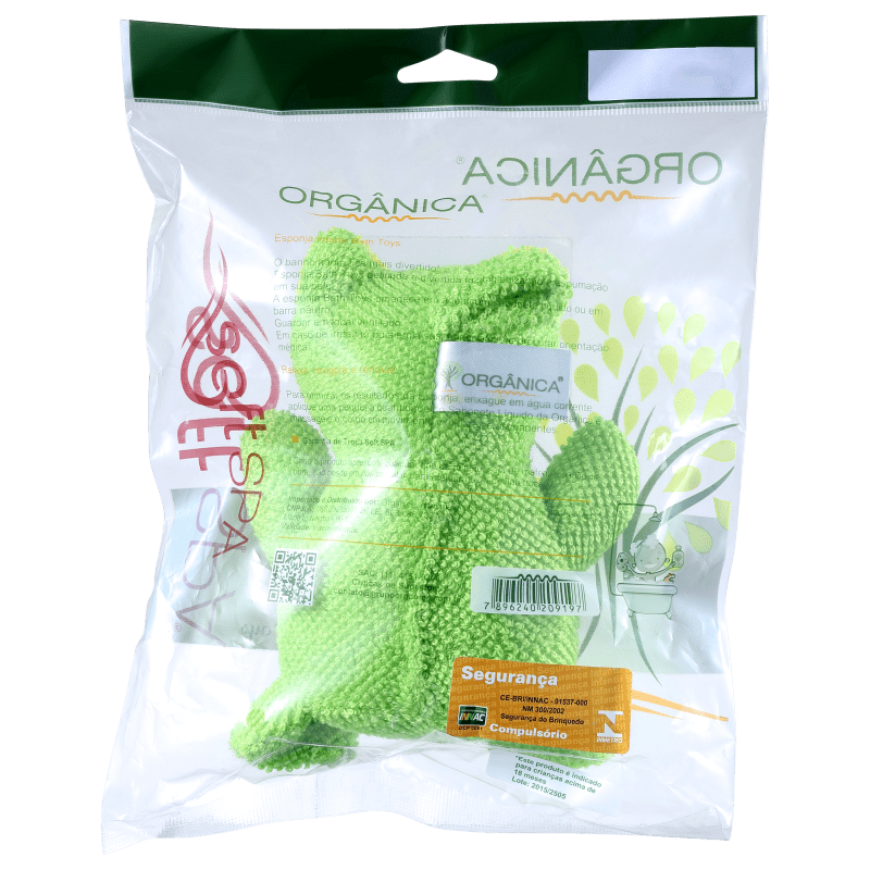 Orgânica Bath Toy Sapinho Verde - Esponja de Banho