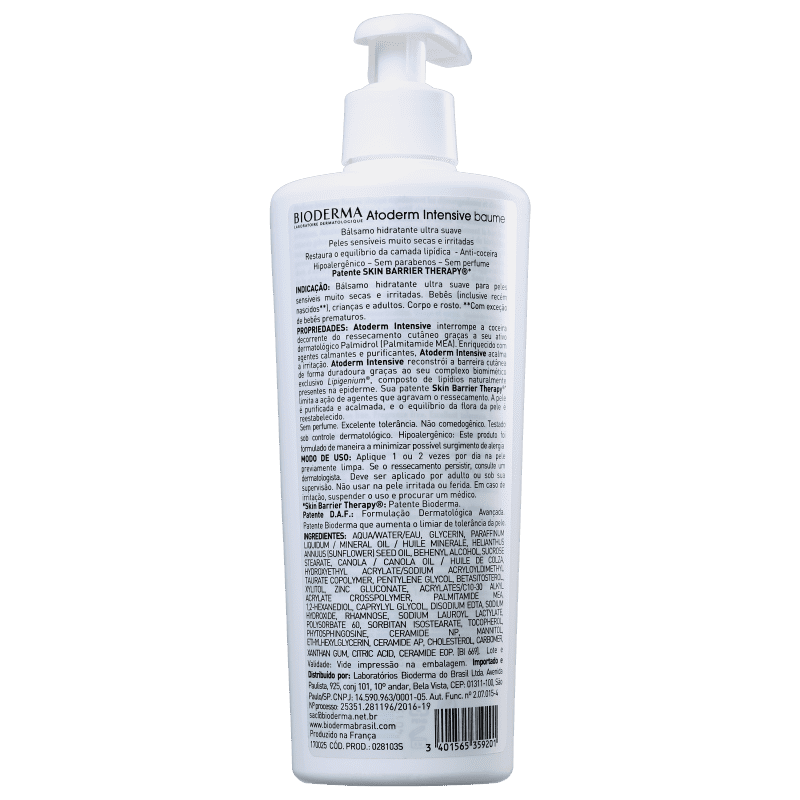 Bioderma Atoderm Intensive Baume - Creme Hidratante Corporal 500ml