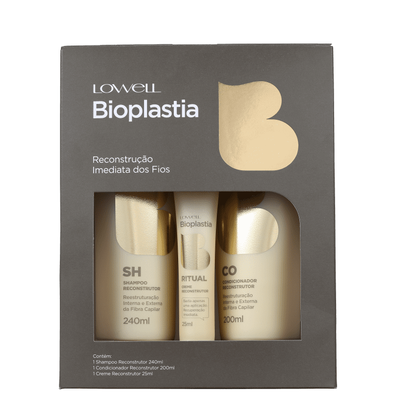 Kit Lowell Bioplastia Capilar Bioplastia Home Care (3 Produtos)