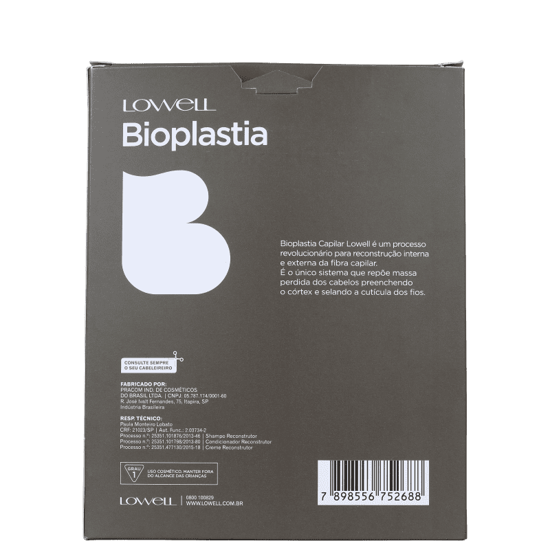 Kit Lowell Bioplastia Capilar Bioplastia Home Care (3 Produtos)