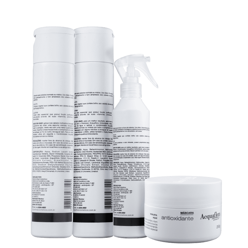 Kit Acquaflora Antioxidante Normais ou Mistos Completo (4 Produtos)
