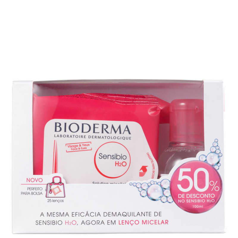 Kit Bioderma Sensibio H2O Solution Wipes (2 Produtos)