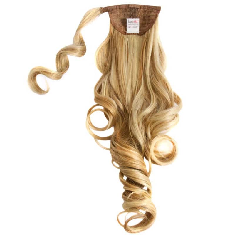 Hairdo Louro Com Mechas Super Claras - Aplique Rabo de Cavalo Ondulado 58cm