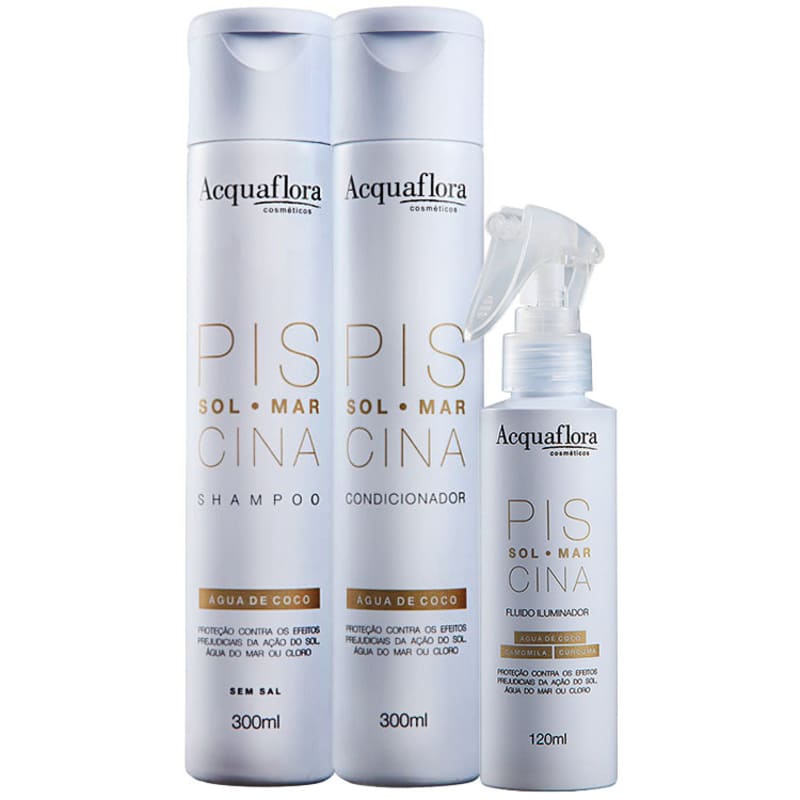 Kit Acquaflora Sol Mar Piscina Iluminador (3 Produtos)