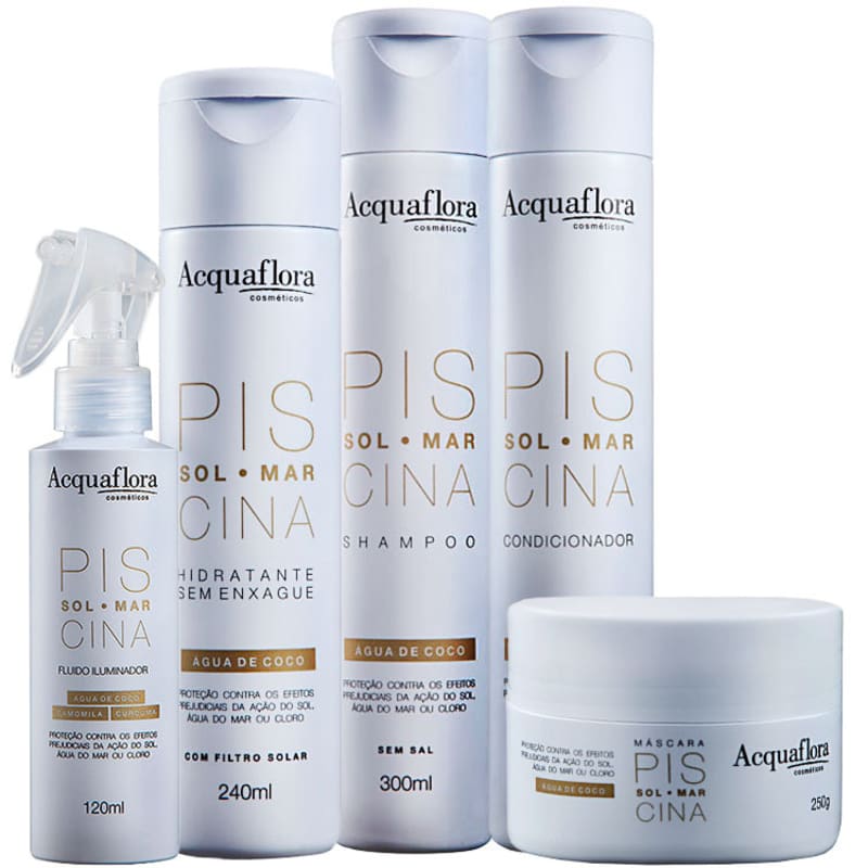 Kit Acquaflora Sol Mar Piscina Máscara Iluminadora Hidratante (5 Produtos)