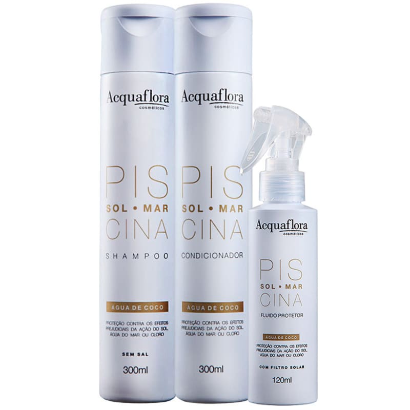 Kit Acquaflora Sol Mar Piscina Protetor (3 Produtos)