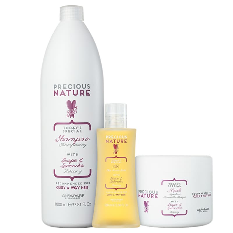 Kit Alfaparf Precious Nature Grape & Lavender Salon Trio (3 Produtos)