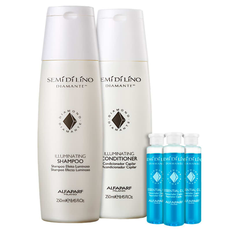 Kit Alfaparf Semi di Lino Diamante Essential Shine (3 Produtos)