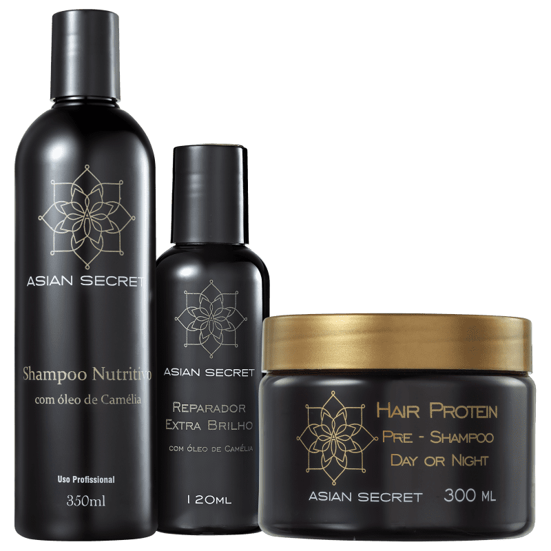 Kit Asian Secret Hair Protein Nutritivo Extra Brilho (3 Produtos)