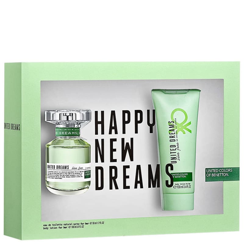 Conjunto United Dreams Live Free Benetton Feminino - Eau de Toilette 80ml + Loção Corporal 100ml